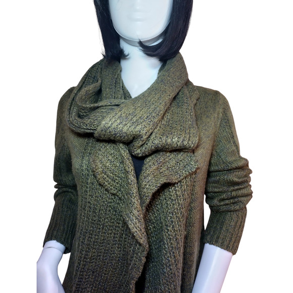 Derek Heart Womens Long Draped Sweater Blue & Green Size Medium - Picture 2 of 16